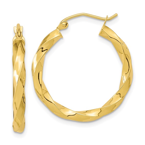 10K Gold Twisted Hoop Earrings - OSJ Jewelers